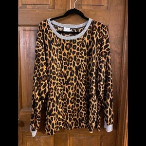 Crescent Drive Leopard Plus Blouse